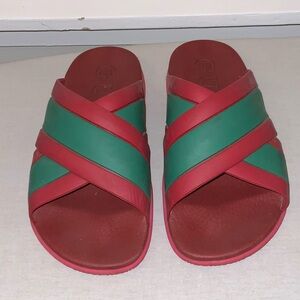 Gucci Red and Green Slide Sandals